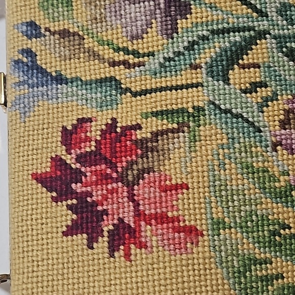 Vintage needlepoint purse, handbag 👜, great condition, real leather 👌 - Picture 3 of 16